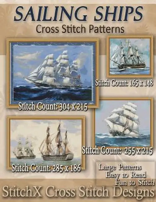 Sailing Ships Cross Stitch Patterns by Warrington, Tracy