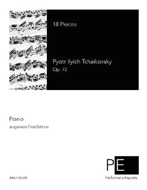 18 Pieces by Pyotr Ilyich Tchaikovsky