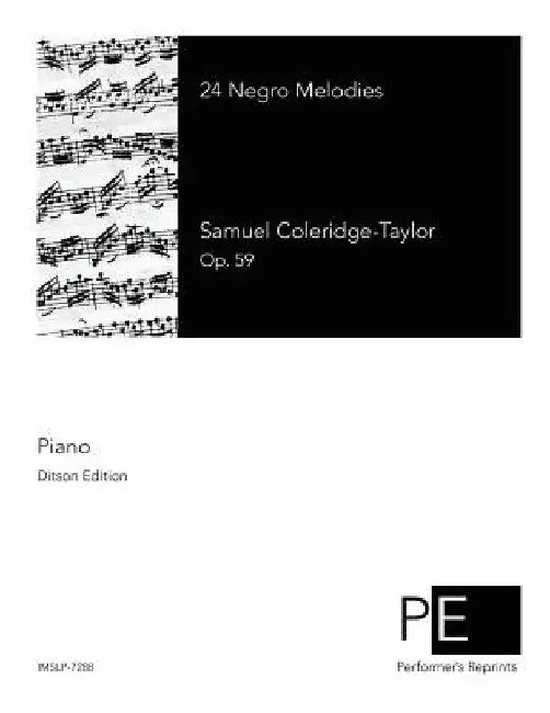 24 Negro Melodies by Samuel Coleridge-Taylor