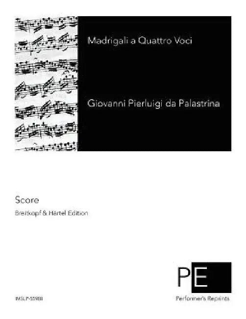 Madrigali a Quattro Voci by Franz Xaver Haberl