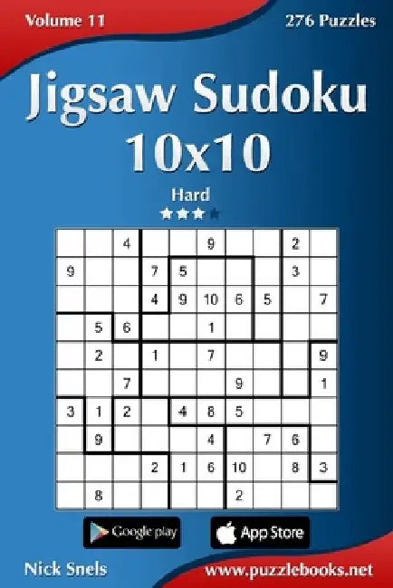 Jigsaw Sudoku 10x10 - Hard - Volume 11 - 276 Puzzles by Nick Snels