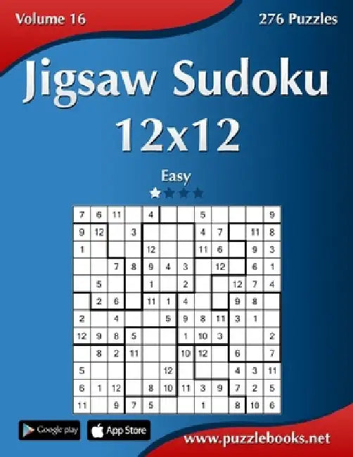 Jigsaw Sudoku 12x12 - Easy - Volume 16 - 276 Puzzles by Nick Snels