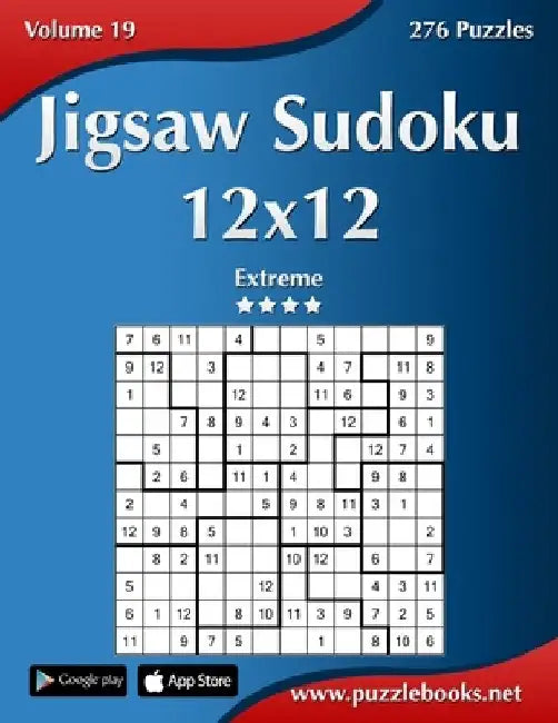 Jigsaw Sudoku 12x12 - Extreme - Volume 19 - 276 Puzzles by Nick Snels