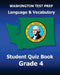 WASHINGTON TEST PREP Language & Vocabulary Student Quiz Book Grade 4: Covers the Common Core State Standards by Test Master Press Washington