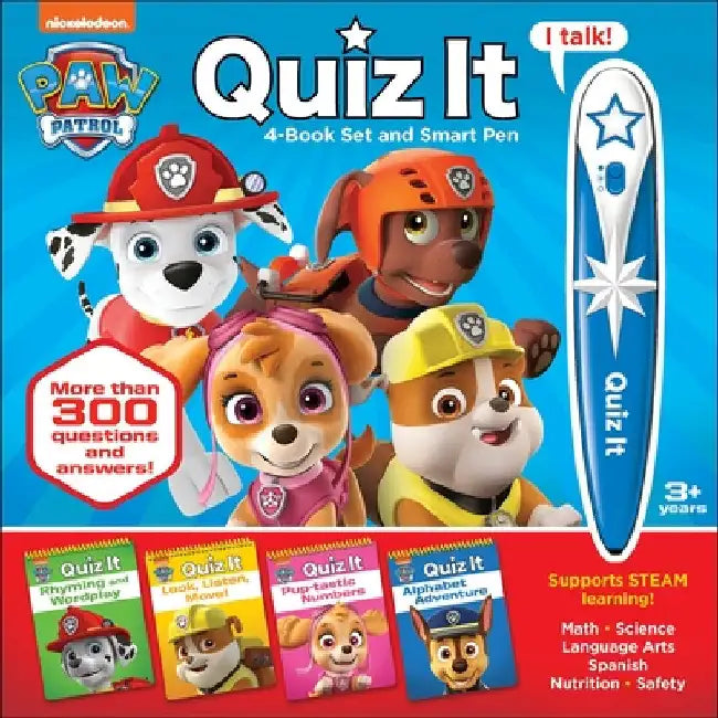 Nickelodeon Paw Patrol Quiz It 4book Set And Smart Pen