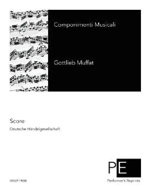 Componimenti Musicali by Chrysander, Friedrich