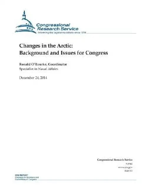 Changes in the Arctic: Background and Issues for Congress by Congressional Research Service
