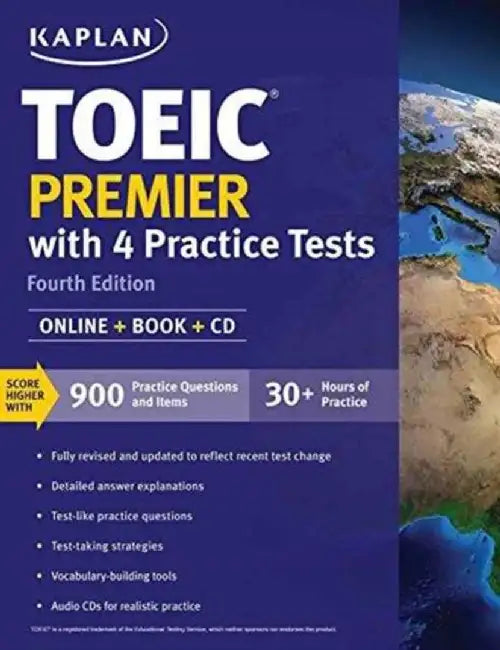 Toeic Premier 2018-2019 with 4 Practice Tests: Online + Book + CD by Kaplan Test Prep