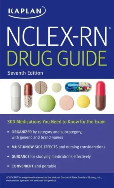 NCLEX-RN Drug Guide: 300 Medications You Need to Know for the Exam by Kaplan Nursing