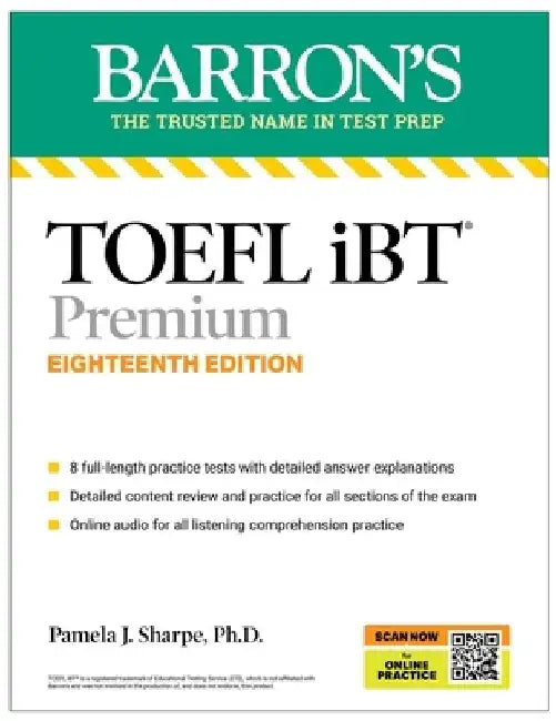 TOEFL IBT Premium with 8 Online Practice Tests + Online Audio, Eighteenth Edition by Pamela J. Sharpe