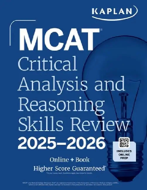 MCAT Critical Analysis and Reasoning Skills Review 2025-2026: Online + Book by Kaplan Test Prep