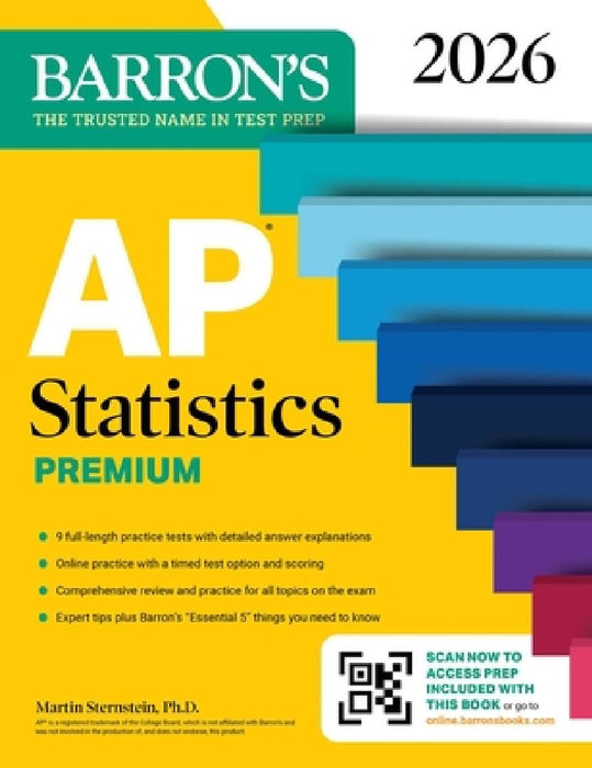 AP Statistics Premium, 2026: Prep Book with 9 Practice Tests + Comprehensive Review + Online Practice by Barron'S Educational Series