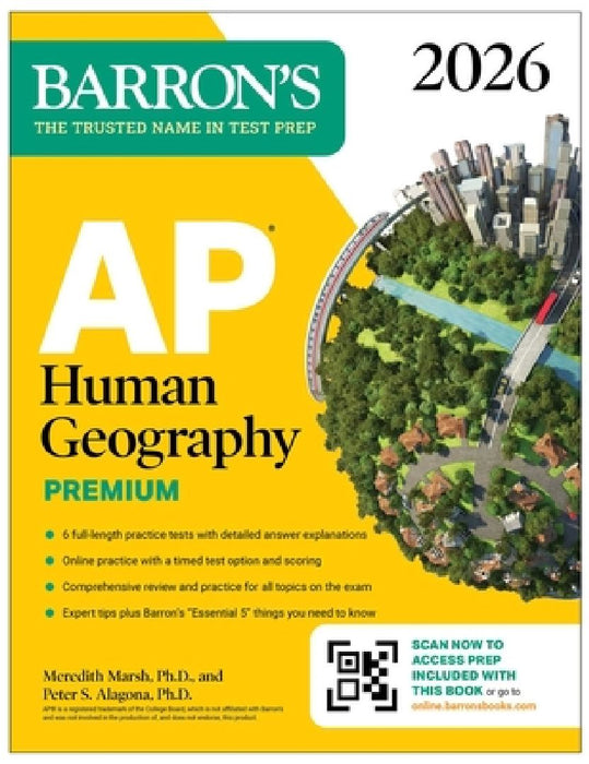 AP Human Geography Premium, 2026: Prep Book with 6 Practice Tests+ Comprehensive Review + Online Practice by Barron'S Educational Series