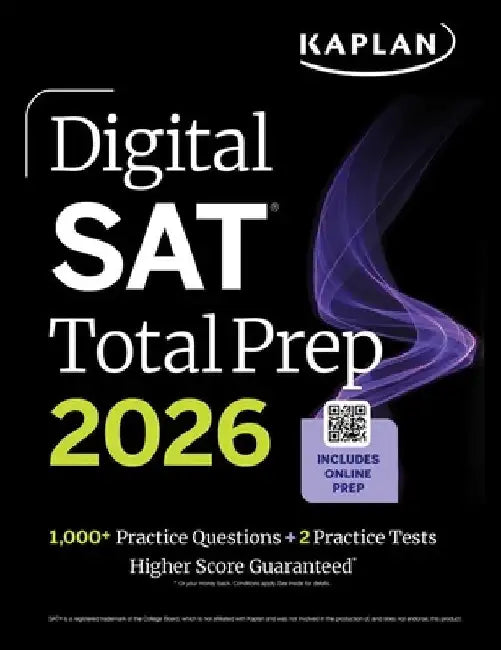 SAT Total Prep 2026: Includes 4 Full Length Practice Tests, 1,100+ Practice Questions + 1 Year Access to Online Quizzes and Video Lessons and Tutorial by Kaplan Test Prep