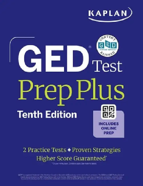 GED Test Prep Plus, Tenth Edition (2026): Includes a Diagnostic Pretest, 2 Full Length Practice Tests, 1000+ Practice Questions, and 60+ Online Videos by Kaplan Test Prep