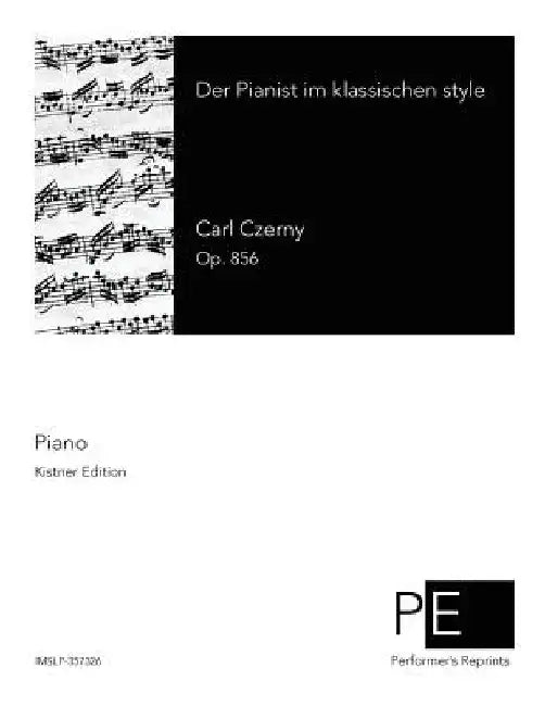 Der Pianist im klassischen style by Carl Czerny