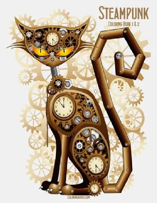 Steampunk Coloring Book 1 & 2 by Nick Snels