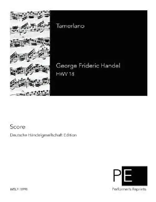 Tamerlano by Chrysander, Friedrich