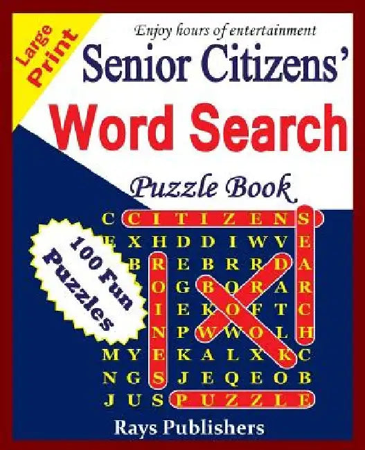 Senior Citizens' word search puzzle book by Rays Publishers