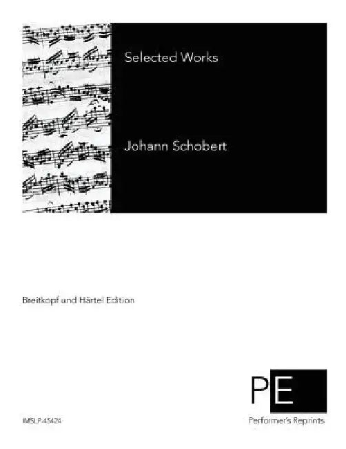 Selected Works by Schobert, Johann