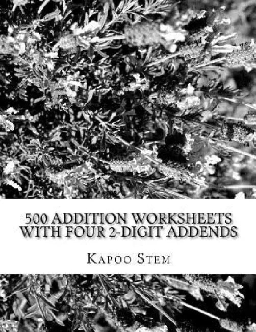 500 Addition Worksheets with Four 2-Digit Addends: Math Practice Workbook by Kapoo Stem