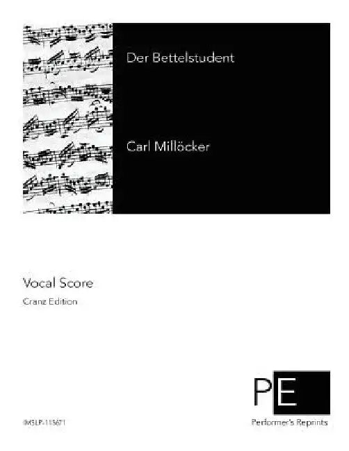 Der Bettelstudent by Millocker, Carl