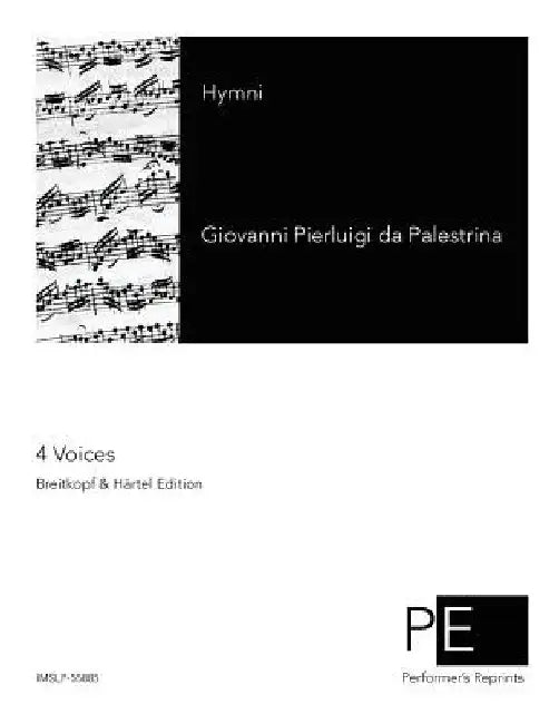 Hymni by Palestrina, Giovanni Pierluigi Da