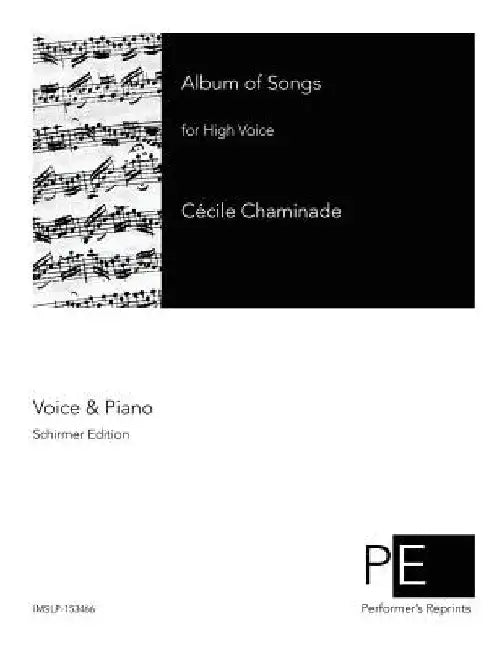 Album of Songs by Cecile Chaminade