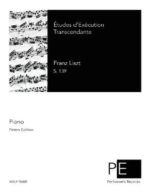 Études d'Exécution Transcendante by Franz Liszt