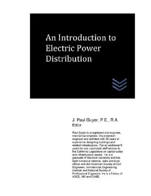 An Introduction to Electric Power Distribution by J. Paul Guyer