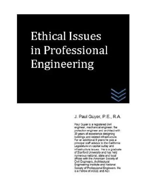 Ethical Issues in Professional Engineering by J. Paul Guyer
