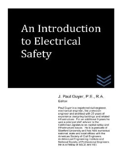 An Introduction to Electrical Safety by J. Paul Guyer