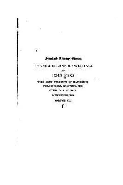 The Miscellaneous Writings of John Fiske by John Fiske
