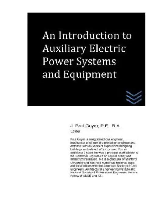 An Introduction to Auxiliary Electric Power Systems and Equipment by J. Paul Guyer