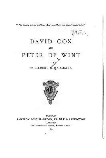 David Cox and Peter de Wint by Gilbert Richard Redgrave
