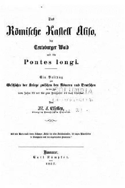 Das Römische Kastell Aliso by Essellen, M. F.