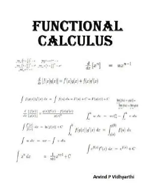 Functional Calculus by Arvind P. Vidhyarthi