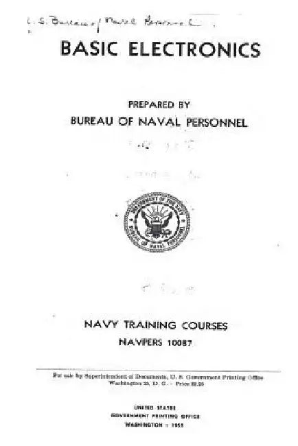 Basic Electronics by Bureau of Nav Bureau of Naval Personnel