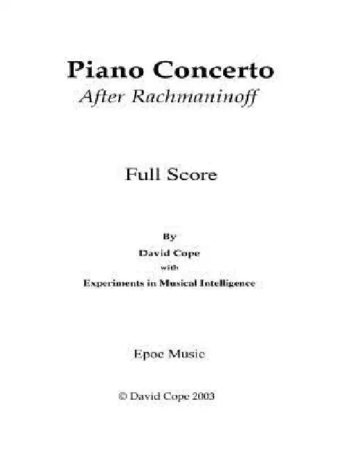 Piano Concerto (After Rachmaninoff) by Experiments in Musical Intelligence