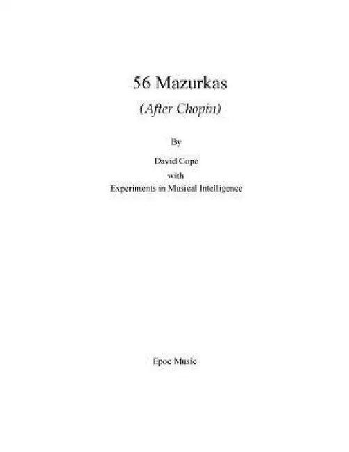 56 Mazurkas: (After Chopin) by Experiments in Musical Intelligence