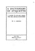 A Dictionary of Etiquette, A Guide to Polite Usage for All Social Functions by W. C. Green