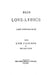 Riley love-lyrics by James Whitcomb Riley