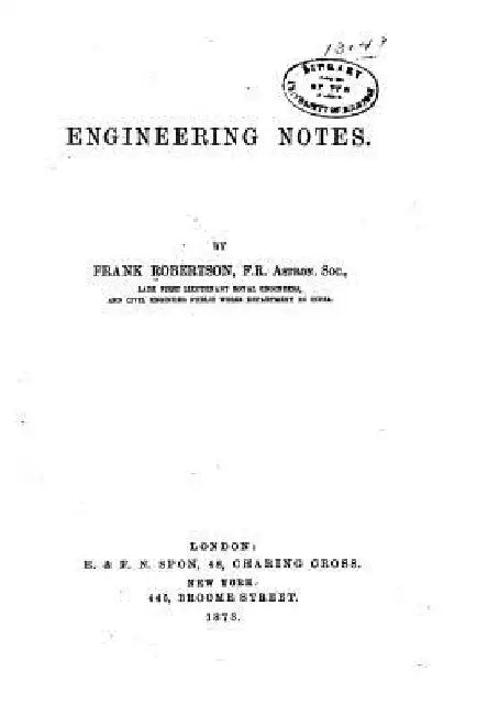 Engineering Notes by Frank Robertson