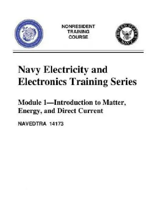 The Navy Electricity and Electronics Training Series: Module 01 Introduction To by United States Navy