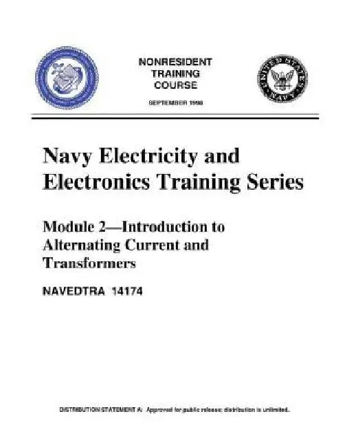 The Navy Electricity and Electronics Training Series Module 02 Introduction To A by United States Navy