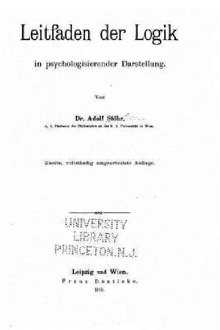 Leitfaden Der Logik in Psychologisierender Darstellung by Stohr, Adolf