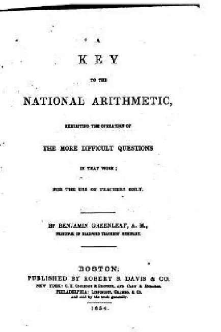 A Key to the National Arithmetic by Benjamin Greenleaf