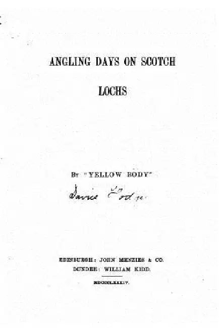 Angling Days on Scotch Lochs by David Hodge