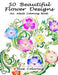 50 Beautiful Flower Designs: An Adult Coloring Book by Hue Coloring