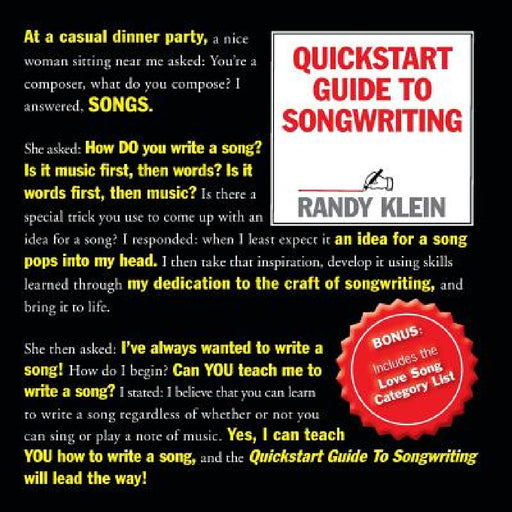 Quickstart Guide to Songwriting by Randy Klein